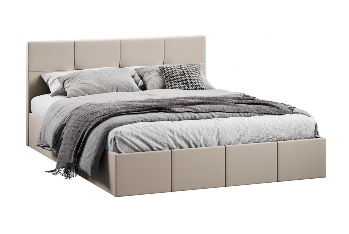 Кровать с ПМ «Лора» 1600 (с подъемным механизмом) Велюр Confetti Cream