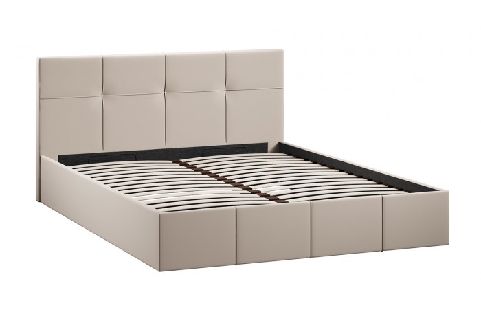 Кровать с ПМ «Лора» 1600 (с подъемным механизмом) Велюр Confetti Cream