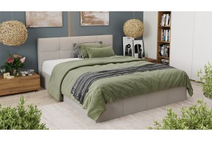 Кровать с ПМ Лора 1600 (с подъемным механизмом) Велюр Confetti Cream