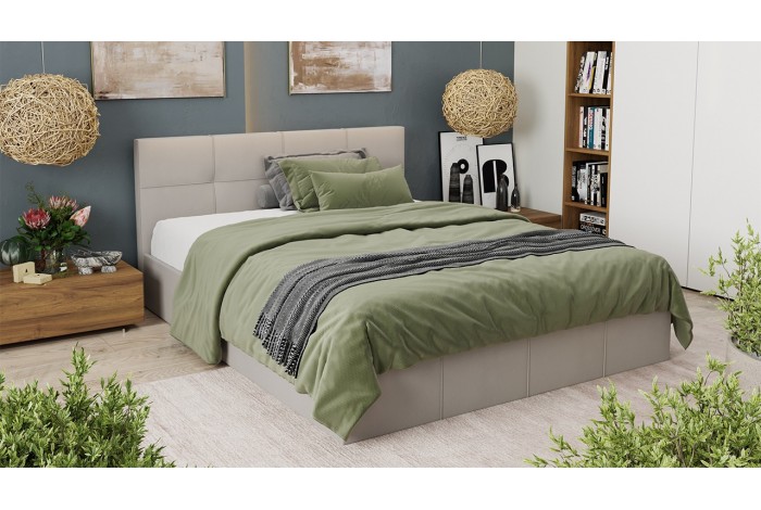 Кровать с ПМ «Лора» 1600 (с подъемным механизмом) Велюр Confetti Cream