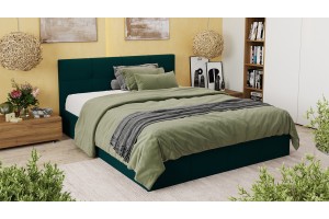 Кровать с ПМ Лора 1600 (с подъемным механизмом) Велюр Confetti Izumrud