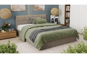 Кровать с ПМ Лора 1600 (с подъемным механизмом) Велюр Confetti Smoke