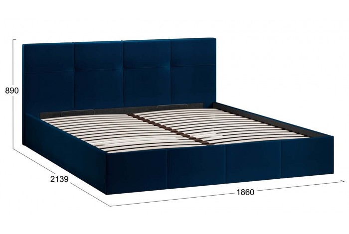 Кровать с ПМ «Лора» 1800 (с подъемным механизмом) Велюр Confetti Blue