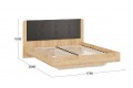 Кровать без ПМ «Торино» 1600 (без подъемного механизма) Дуб Крафт золотой, Велюр Confetti Stone