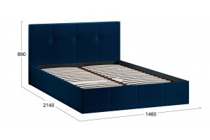 Кровать с ПМ Лора 1400 (с подъемным механизмом) Велюр Confetti Blue