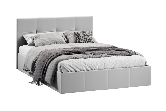 Кровать с ПМ «Лора» 1400 (с подъемным механизмом) Велюр Confetti Silver
