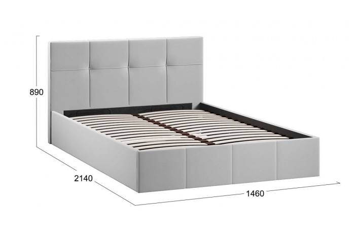 Кровать с ПМ «Лора» 1400 (с подъемным механизмом) Велюр Confetti Silver