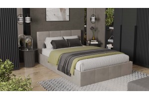 Кровать с ПМ Лора 1400 (с подъемным механизмом) Велюр Confetti Smoke