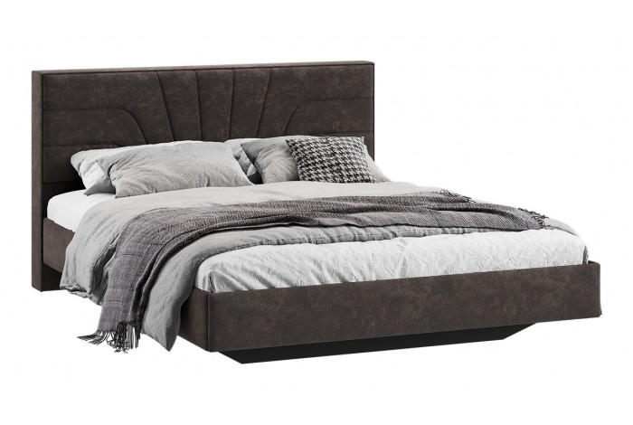 Кровать без ПМ «Пандора» 1600 Тип 1 (без подъемного механизма) Велюр Brut Chocolate 17