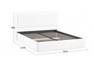 Кровать без ПМ Пандора 1600 Тип 1 без подъемного механизма Экокожа Polo white