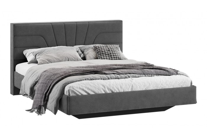 Кровать без ПМ «Пандора» 1600 Тип 1 (без подъемного механизма) Микрошенилл Relax Graphite