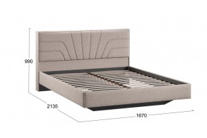 Кровать без ПМ Пандора 1600 Тип 1 без подъемного механизма Микрошенилл Relax Latte