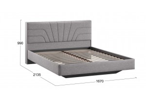 Кровать без ПМ Пандора 1600 Тип 1 без подъемного механизма Микрошенилл Relax Mocco