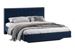 Кровать без ПМ Пандора 1600 Тип 1 без подъемного механизма Микровелюр Wellmart Blue