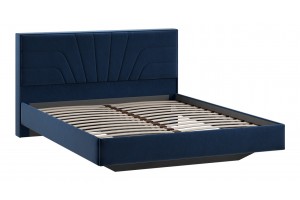 Кровать без ПМ Пандора 1600 Тип 1 без подъемного механизма Микровелюр Wellmart Blue