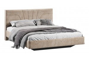 Кровать без ПМ Пандора 1600 Тип 1 без подъемного механизма Микровелюр Wellmart Dark Beige
