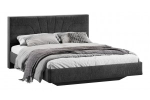 Кровать без ПМ Пандора 1600 Тип 1 без подъемного механизма Микровелюр Wellmart Graphite
