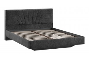 Кровать без ПМ Пандора 1600 Тип 1 без подъемного механизма Микровелюр Wellmart Graphite