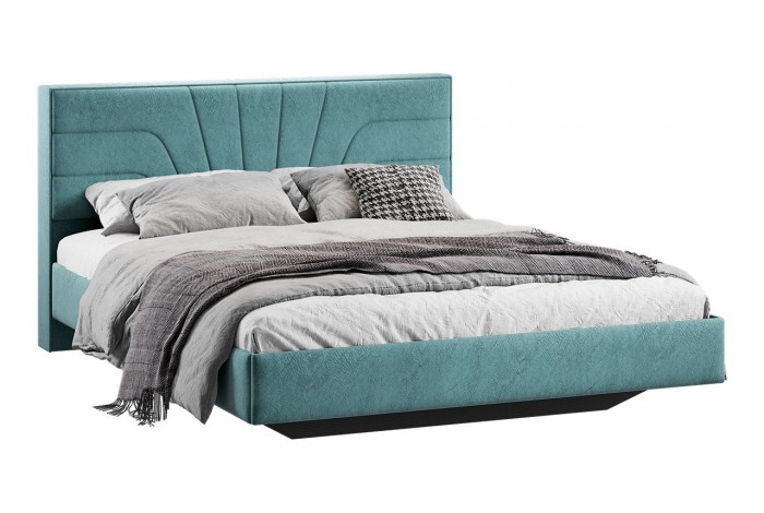Кровать без ПМ «Пандора» 1600 Тип 1 (без подъемного механизма) Микровелюр Wellmart Indigo