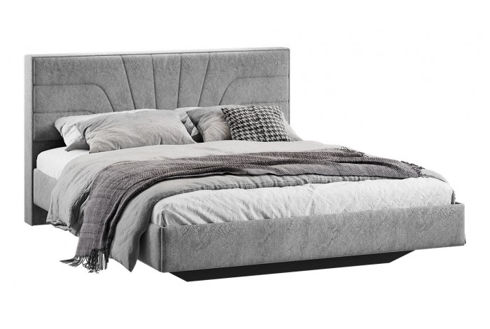 Кровать без ПМ «Пандора» 1600 Тип 1 (без подъемного механизма) Микровелюр Wellmart Silver