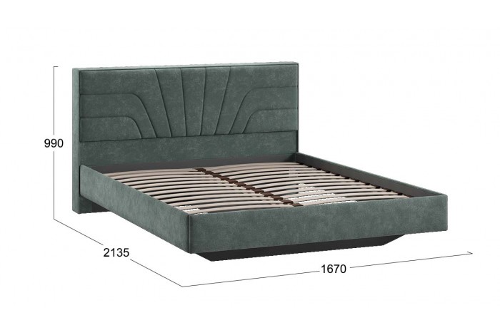 Кровать без ПМ «Пандора» 1600 Тип 1 (без подъемного механизма) Велюр Brut Forest 09