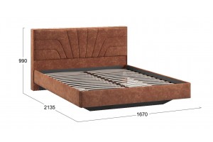 Кровать без ПМ Пандора 1600 Тип 1 без подъемного механизма Велюр Brut Terracot 13