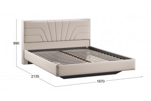 Кровать без ПМ Пандора 1600 Тип 1 без подъемного механизма Велюр Confetti Cream