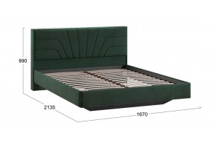 Кровать без ПМ Пандора 1600 Тип 1 без подъемного механизма Велюр Confetti Deep forest