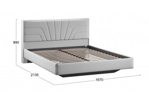 Кровать без ПМ Пандора 1600 Тип 1 без подъемного механизма Велюр Confetti Silver