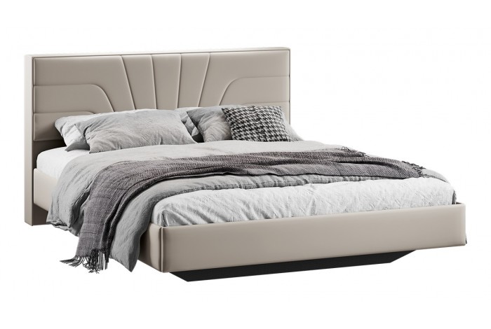 Кровать без ПМ «Пандора» 1600 Тип 1 (без подъемного механизма) Велюр Confetti Smoke