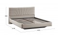 Кровать без ПМ «Пандора» 1600 Тип 1 (без подъемного механизма) Велюр Confetti Smoke