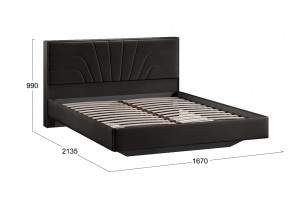 Кровать без ПМ Пандора 1600 Тип 1 без подъемного механизма Велюр Confetti Stone