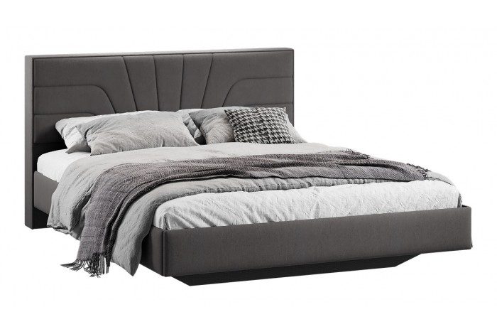 Кровать без ПМ «Пандора» 1600 Тип 1 (без подъемного механизма) Велюр Графит
