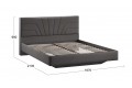 Кровать без ПМ «Пандора» 1600 Тип 1 (без подъемного механизма) Велюр Графит