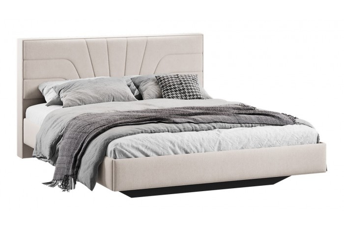 Кровать без ПМ «Пандора» 1600 Тип 1 (без подъемного механизма) Велюр Мокко светлый