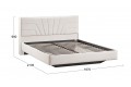 Кровать без ПМ «Пандора» 1600 Тип 1 (без подъемного механизма) Велюр Светлый