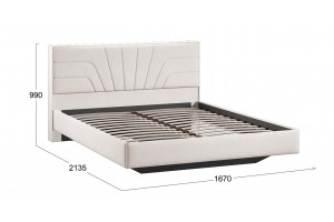 Кровать без ПМ Пандора 1600 Тип 1 без подъемного механизма Велюр Светлый