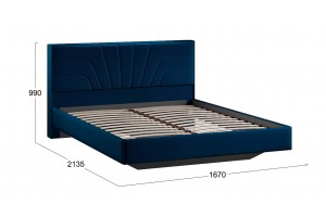 Кровать без ПМ Пандора 1600 Тип 1 без подъемного механизма Велюр Confetti Blue