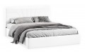 Кровать с ПМ «Пандора» 1600 Тип 1 (с подъемным механизмом и заглушиной) Экокожа Polo white