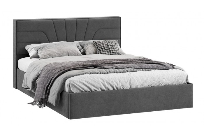 Кровать с ПМ «Пандора» 1600 Тип 1 (с подъемным механизмом и заглушиной) Микрошенилл Relax Graphite