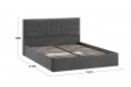 Кровать с ПМ «Пандора» 1600 Тип 1 (с подъемным механизмом и заглушиной) Микрошенилл Relax Graphite