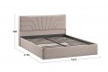 Кровать с ПМ «Пандора» 1600 Тип 1 (с подъемным механизмом и заглушиной) Микрошенилл Relax Latte