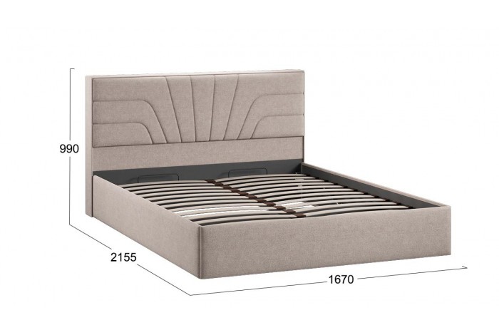 Кровать с ПМ «Пандора» 1600 Тип 1 (с подъемным механизмом и заглушиной) Микрошенилл Relax Latte