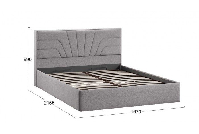 Кровать с ПМ «Пандора» 1600 Тип 1 (с подъемным механизмом и заглушиной) Микрошенилл Relax Mocco