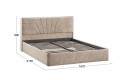Кровать с ПМ «Пандора» 1600 Тип 1 (с подъемным механизмом и заглушиной) Микровелюр Wellmart Dark Beige
