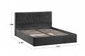 Кровать с ПМ «Пандора» 1600 Тип 1 (с подъемным механизмом и заглушиной) Микровелюр Wellmart Graphite