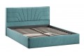 Кровать с ПМ «Пандора» 1600 Тип 1 (с подъемным механизмом и заглушиной) Микровелюр Wellmart Indigo