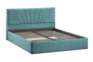 Кровать с ПМ Пандора 1600 Тип 1 (с подъемным механизмом и заглушиной) Микровелюр Wellmart Indigo