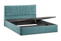 Кровать с ПМ «Пандора» 1600 Тип 1 (с подъемным механизмом и заглушиной) Микровелюр Wellmart Indigo