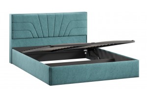 Кровать с ПМ Пандора 1600 Тип 1 (с подъемным механизмом и заглушиной) Микровелюр Wellmart Indigo
